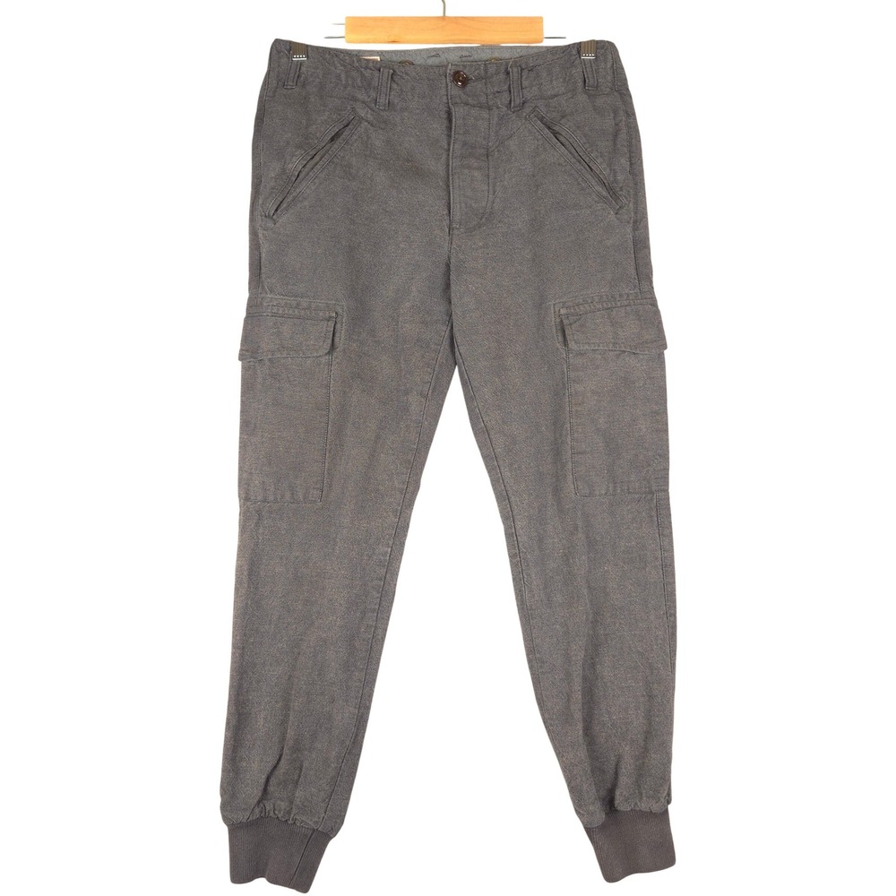 Wallace & Barnes Mens Gray Cotton‎ Jogger Cargo Pants Regular 30 (Fits 32x27)